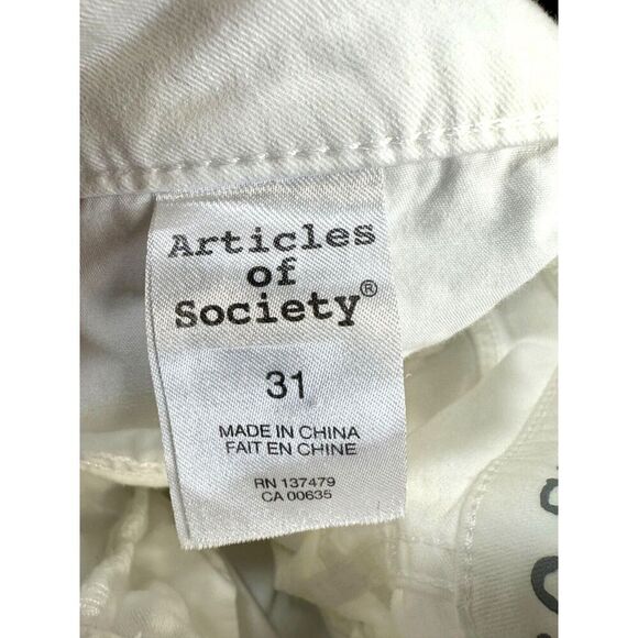 Articles of Society White Denim Skinny Jeans Size 31 EUC Preppy Minimalist - Picture 4 of 5